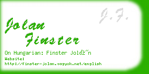 jolan finster business card